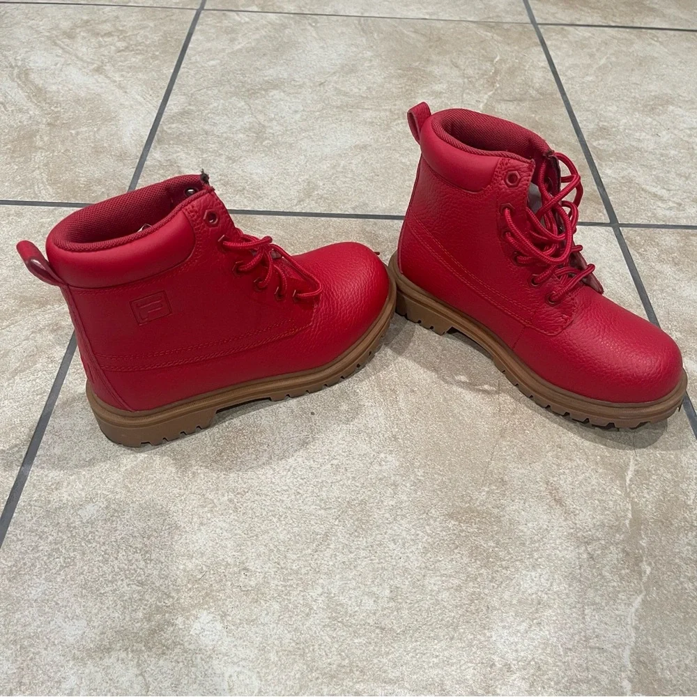 Fila Kids Red Boots - Size 2.5 (Boys) - Picture 2 of 5